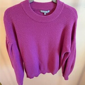 Women's Oliver Bonas Fuschia Bubble Sleeve Sweater